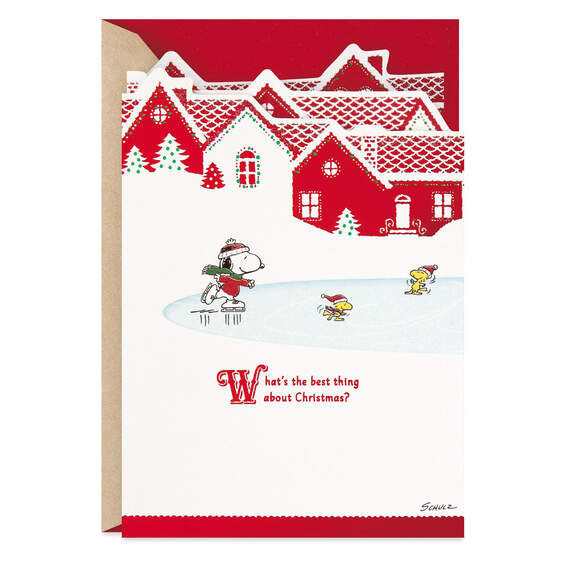 Peanuts® Skating Christmas Card, , large image number 1