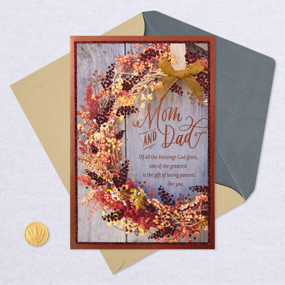 So Blessed Religious Thanksgiving Card for Mom and Dad, , large image number 5