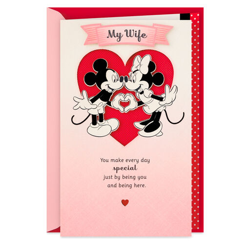 Disney Mickey and Minnie You Make Every Day Special Love Card for Wife, 