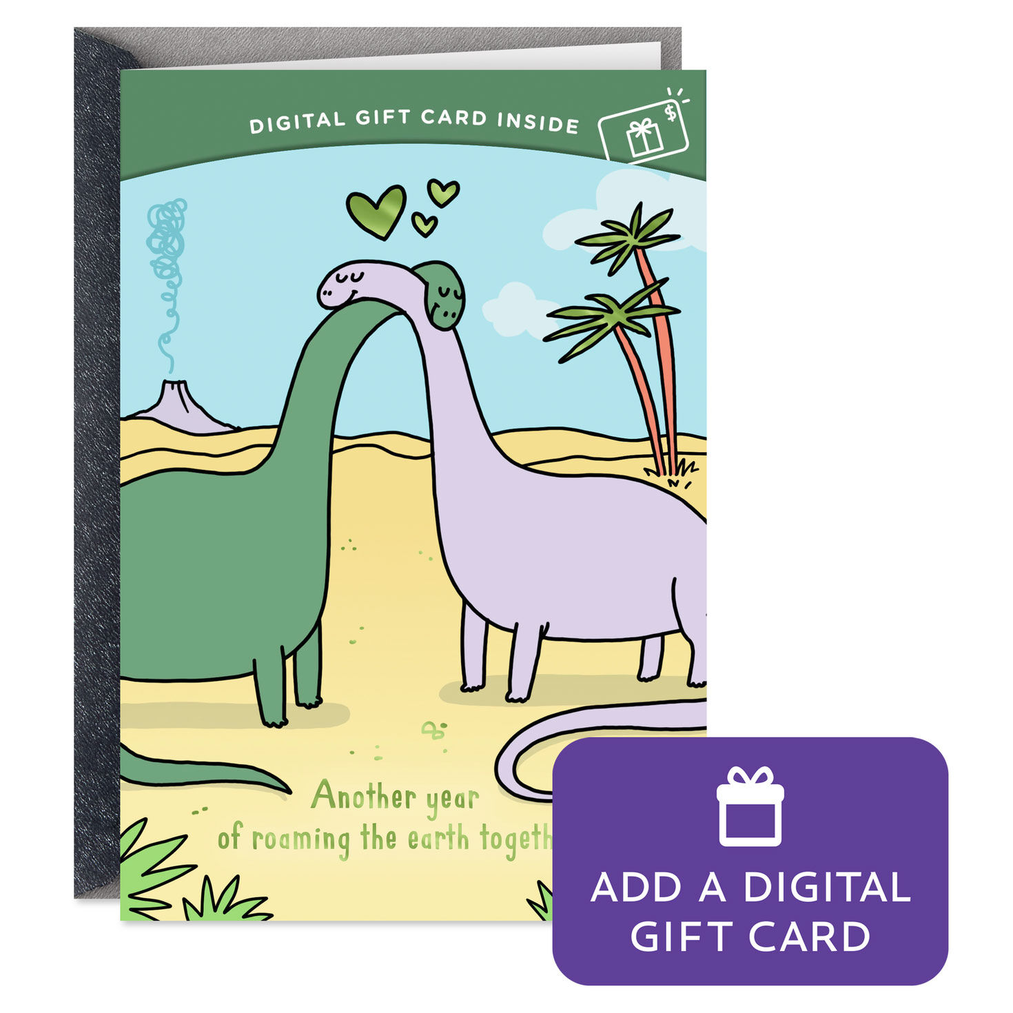 Hugging Dinosaurs Gift Card Greeting Funny Anniversary Card