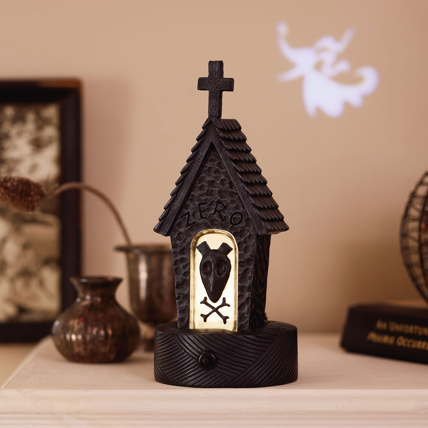 Disney Tim Burton's The Nightmare Before Christmas Zero's Doghouse Decoration With Light Projection