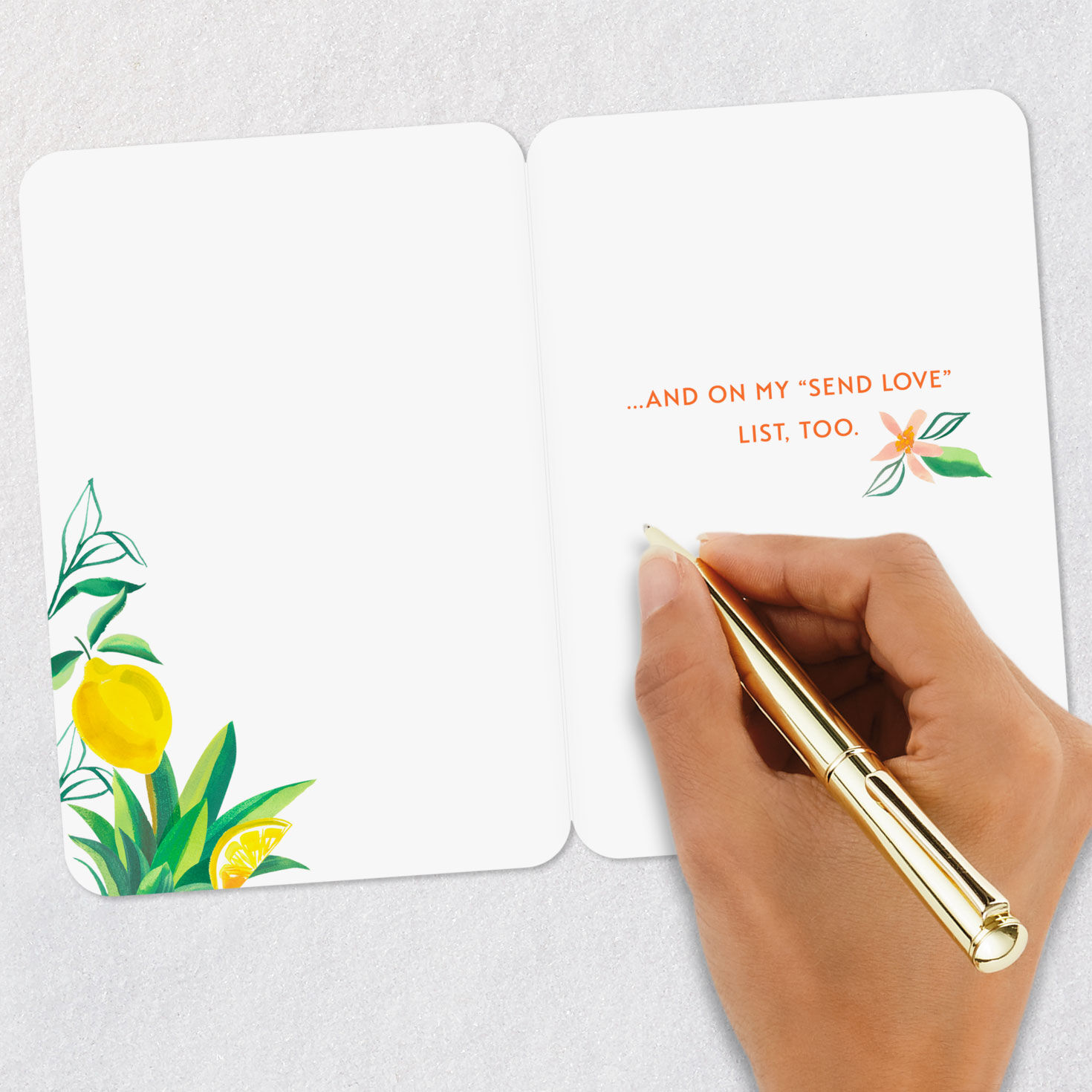 Lemons and Flowers Thinking of You Card Signing card image number 6