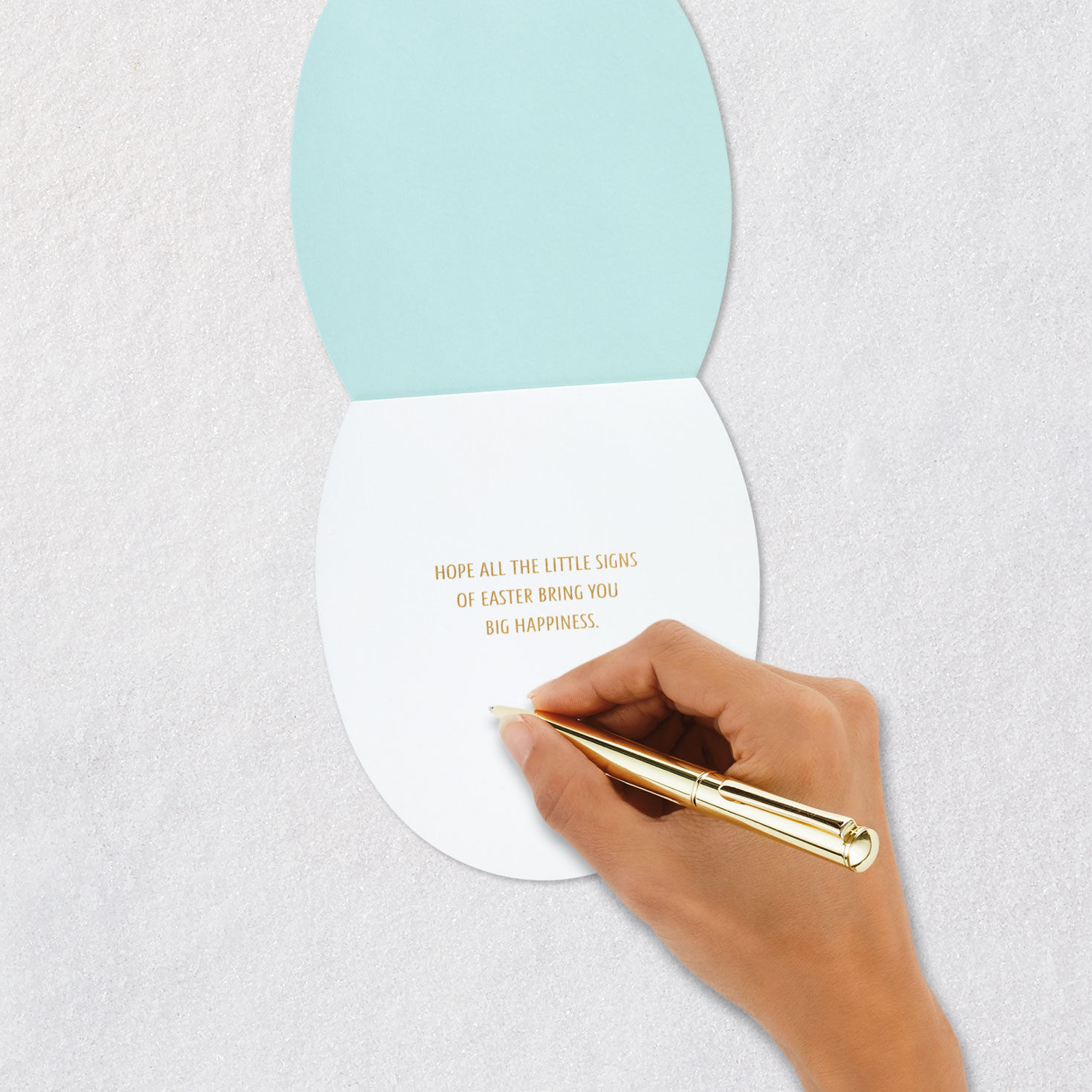 Die-cut Rainbow Floral Egg Easter Card Signing card image number 6