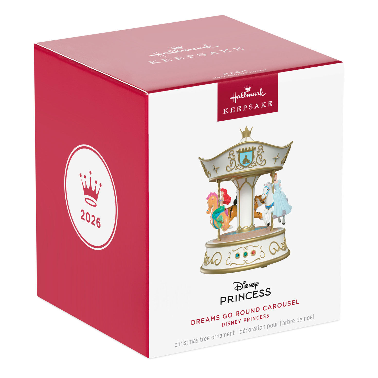 Cinderella Jasmine Ariel Carousel Keepsake Ornament Package Front image number 7