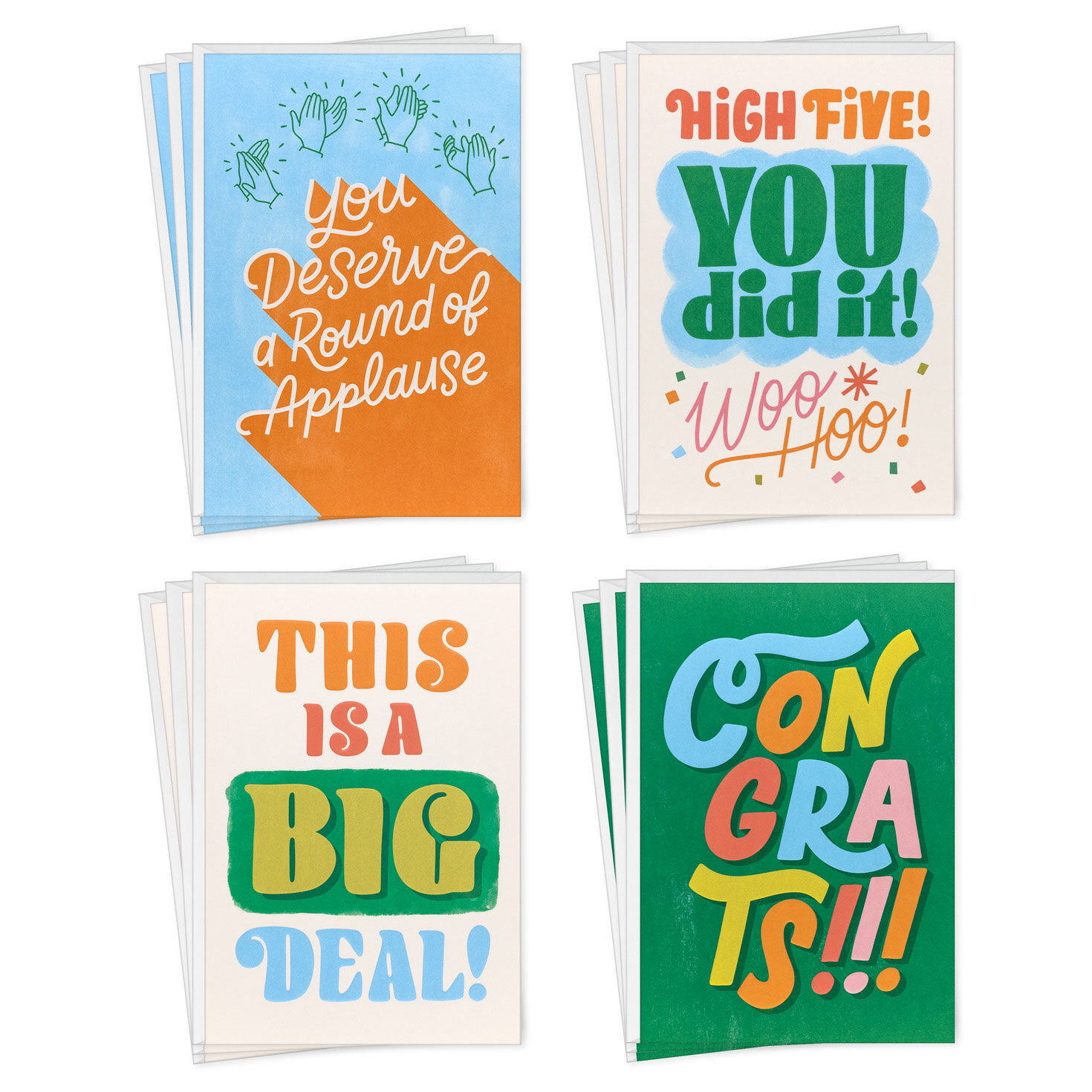 Bright and Bold Assorted Congratulations Cards, Pack of 12