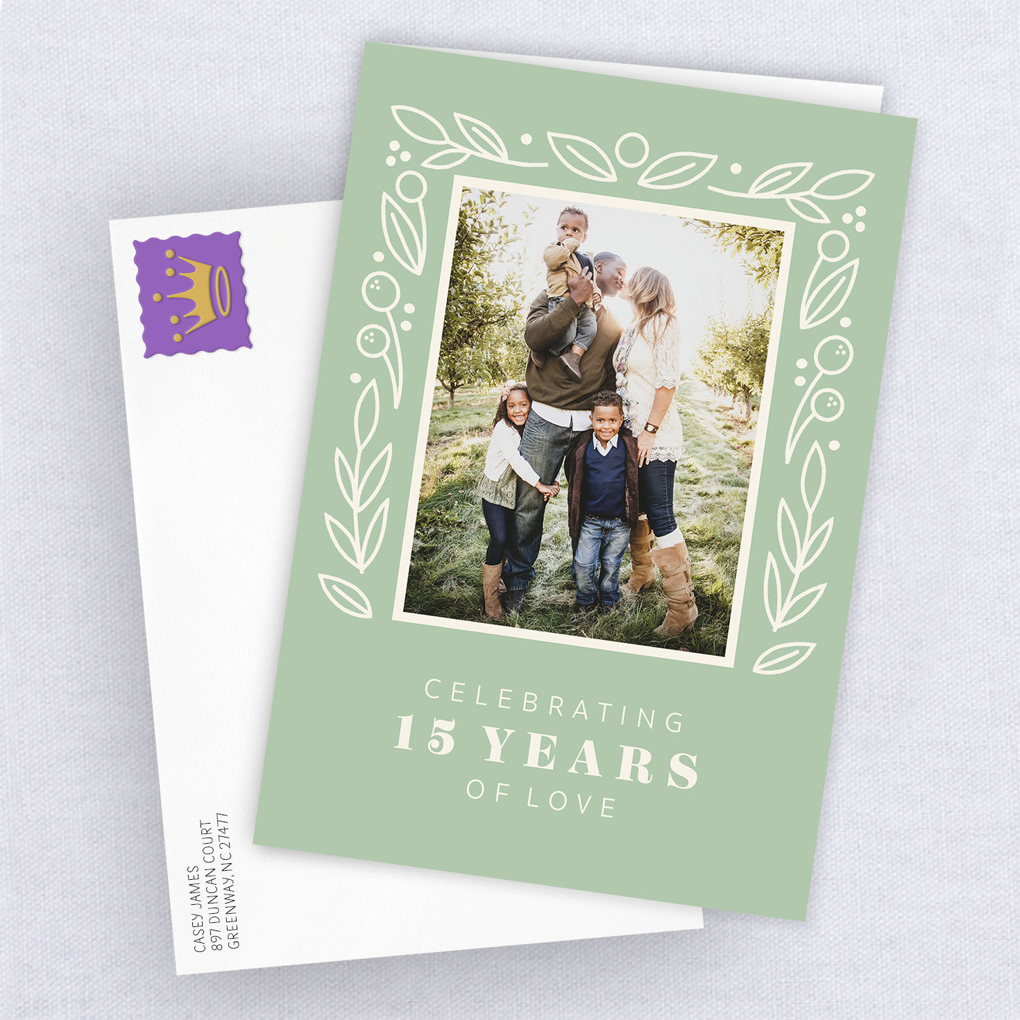 Personalized Leaves and Berries Celebration Photo Card - Greeting Cards ...