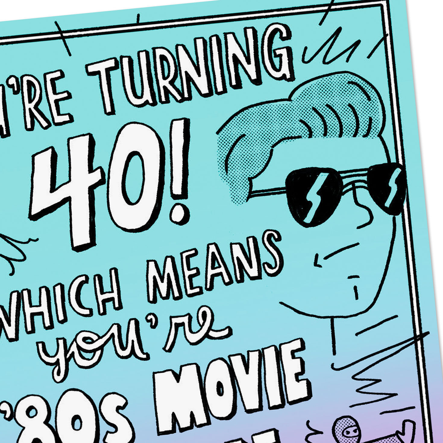 Retro '80s Movie 40th Birthday Card Card Front Detail image number 4