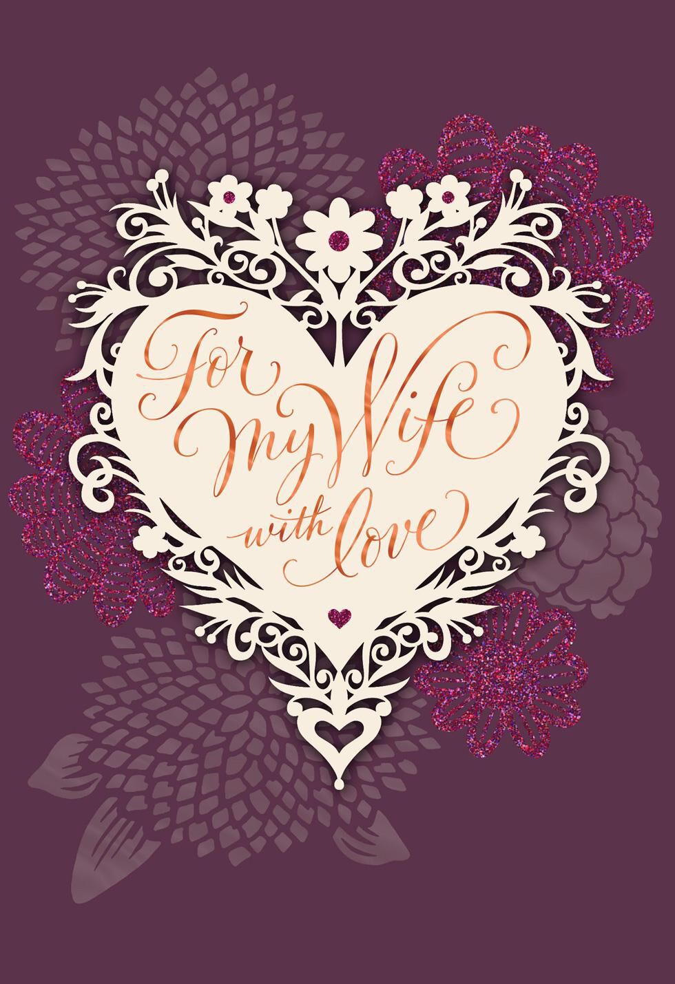 Heart Bouquet Sweetest Day Card for Wife