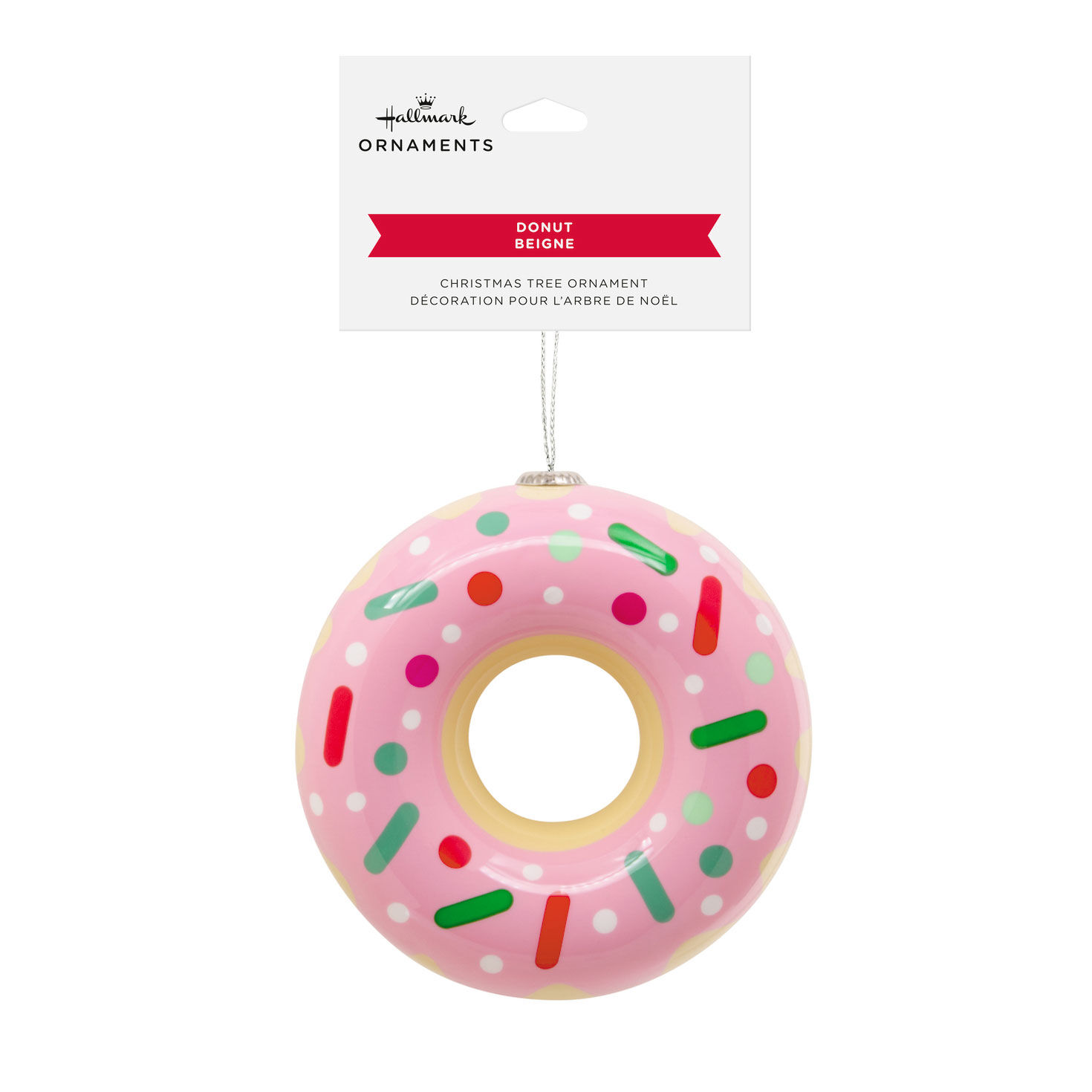 Pink Donut With Sprinkles Christmas Ornament packaging image number 7