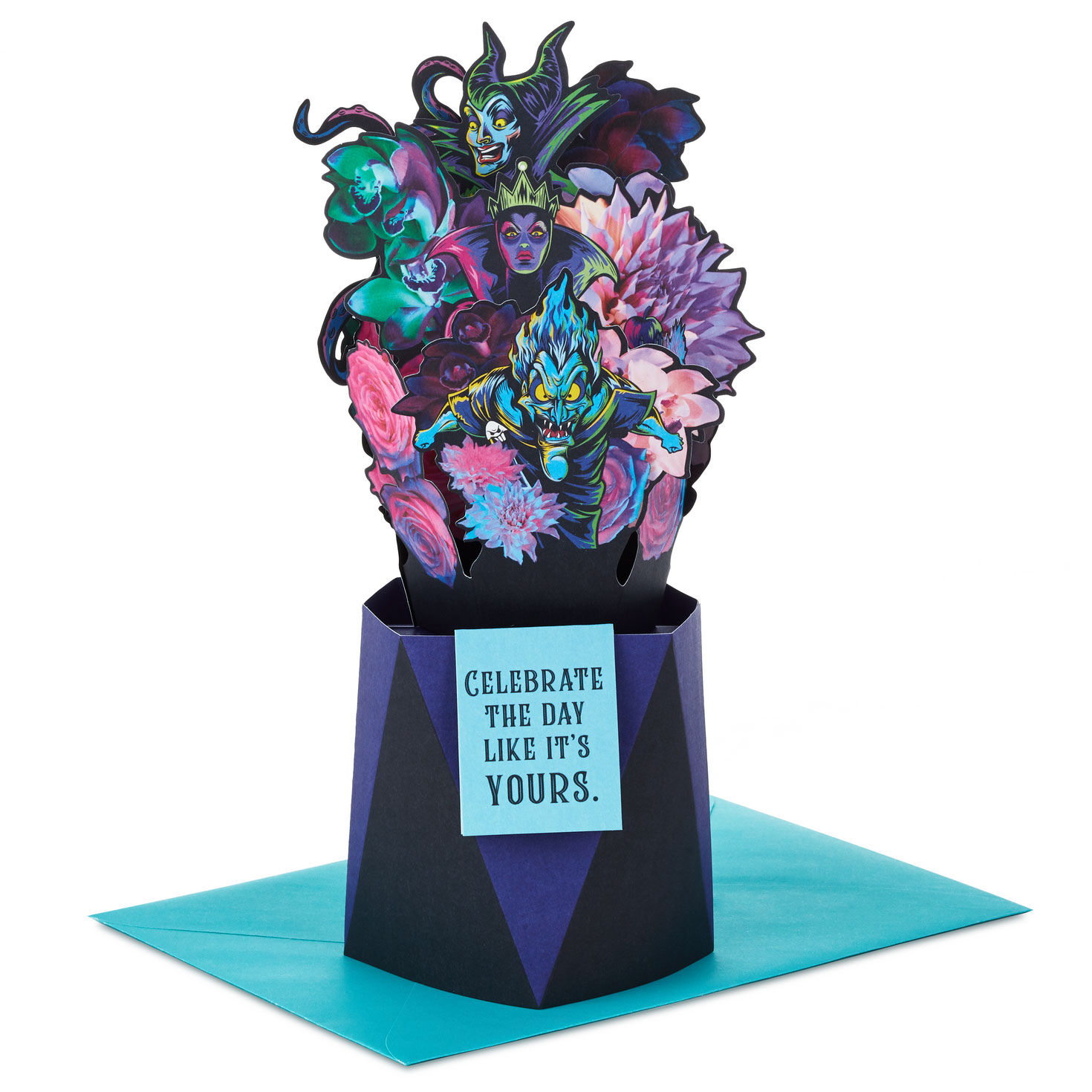 Disney Villains Floral Bouquet Pop-Up Card