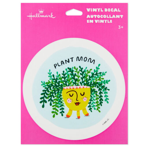 Plant Mom Round Vinyl Decal, 