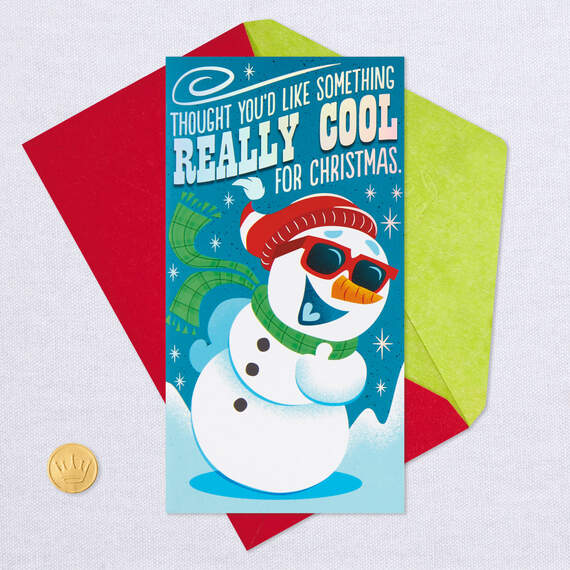 Snowman in Sunglasses Money Holder Pop Up Christmas Card, , large image number 6