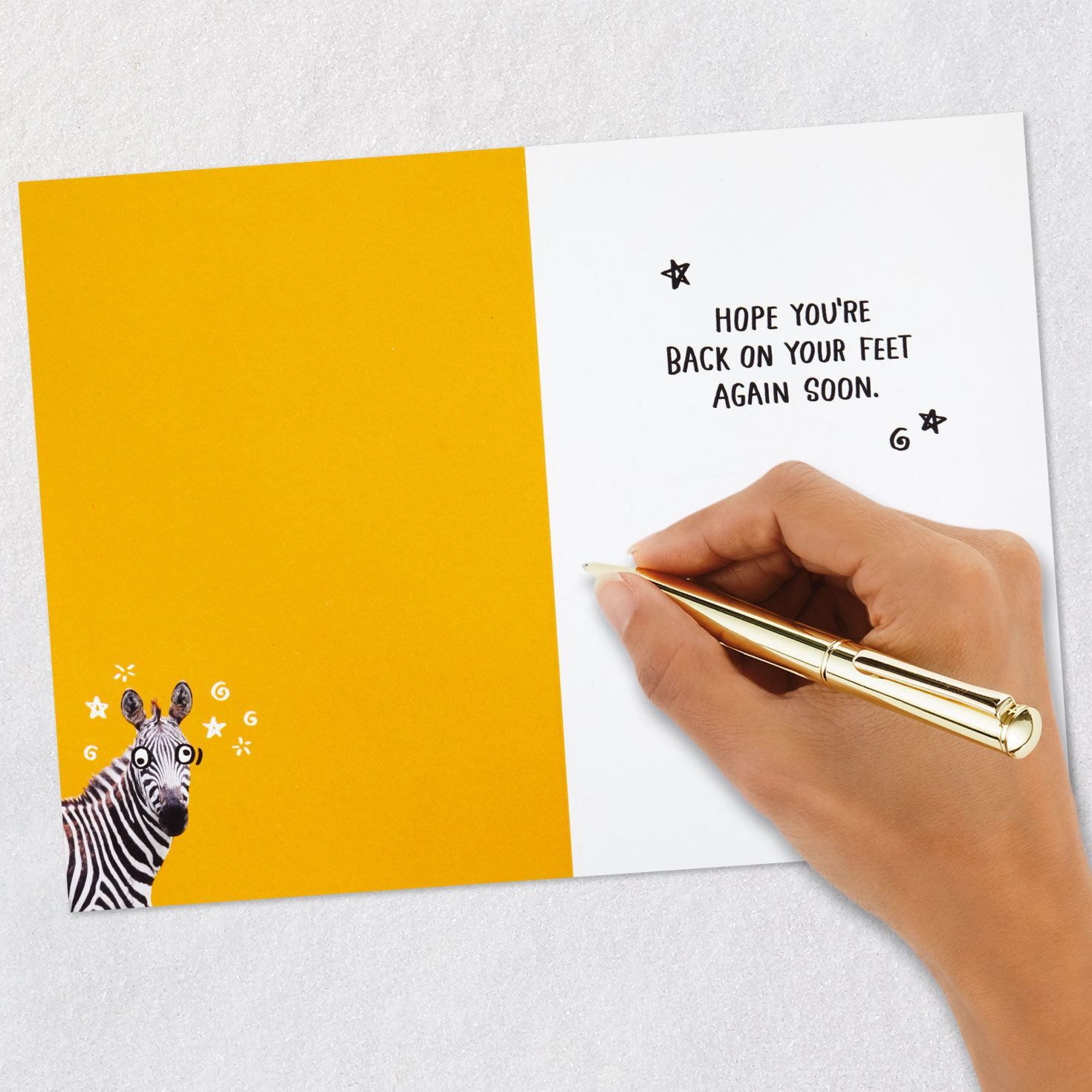 Fallen Zebra Funny Get Well Card Signing card image number 6