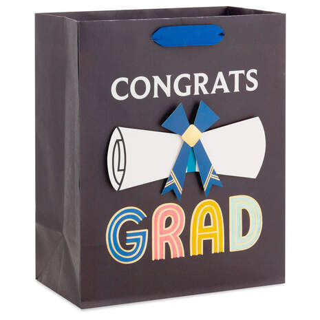 9.6" Congrats Grad Diploma Scroll Medium Graduation Gift Bag, , large
