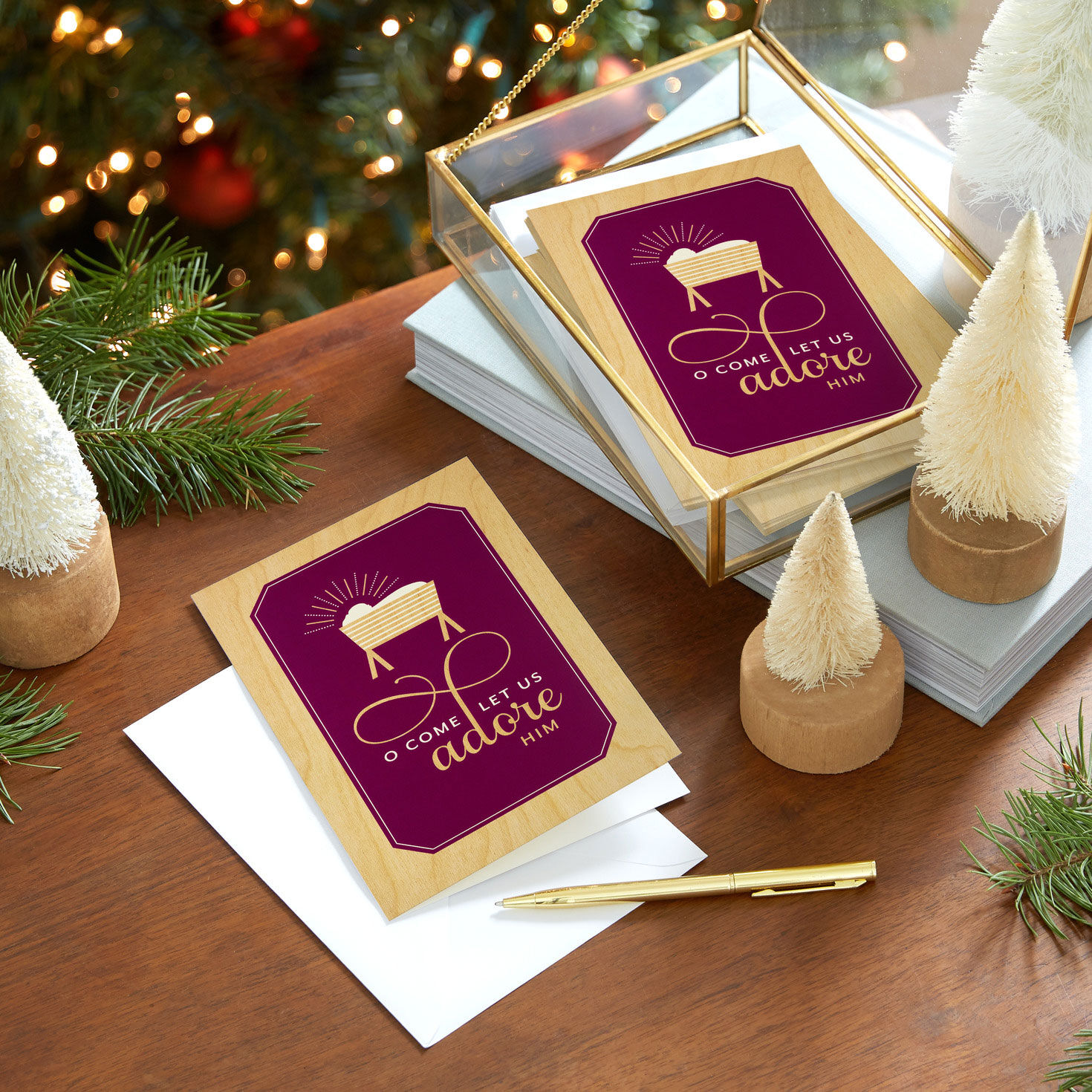Manger DaySpring Religious Christmas Cards in use image number 8