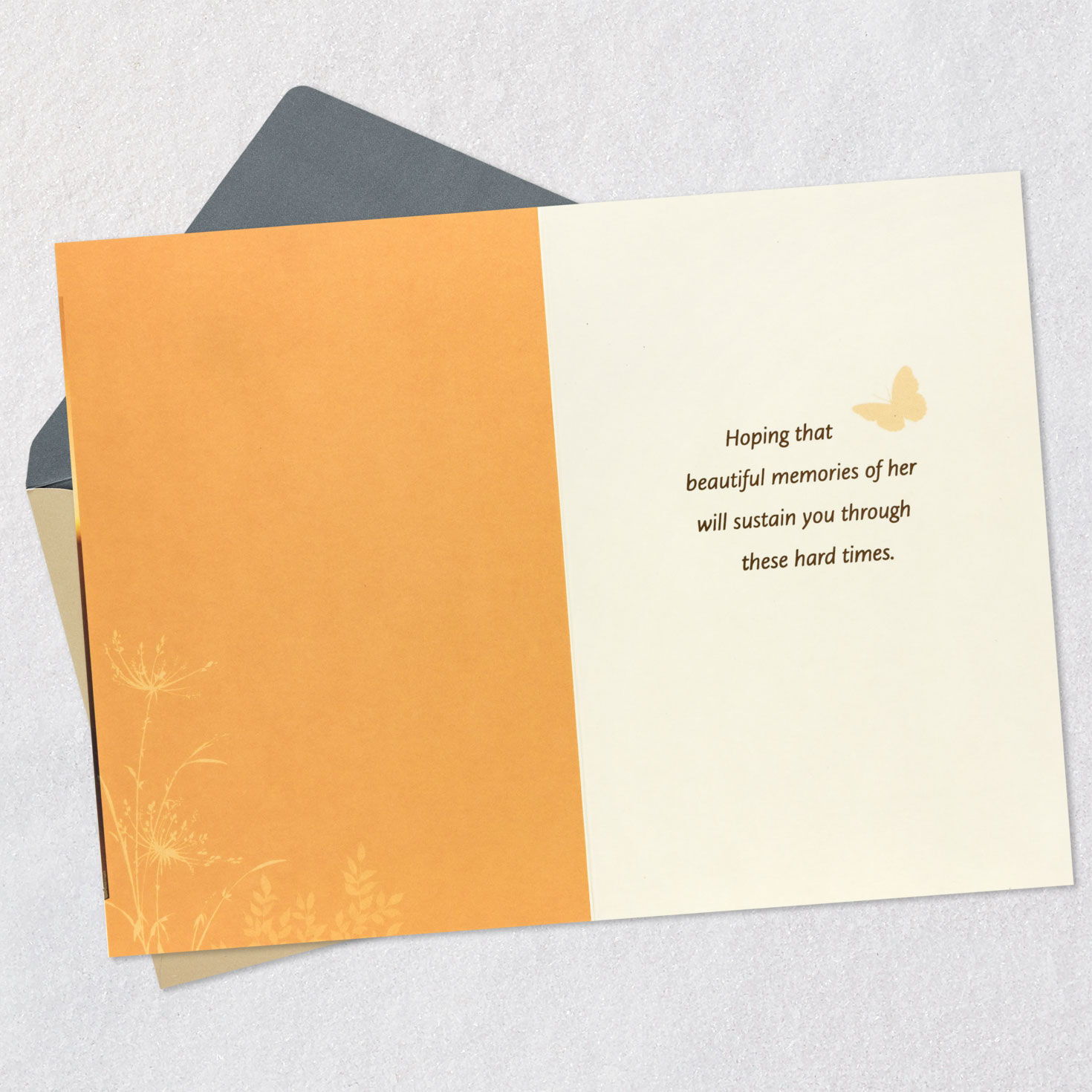 Floral Sunset Sympathy Card for Loss of Daughter Open card with envelope image number 3