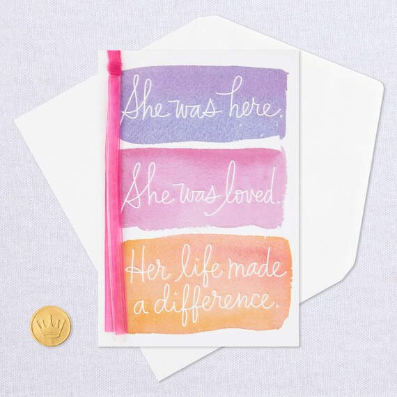 She Made a Difference Sympathy Card, , large image number 5