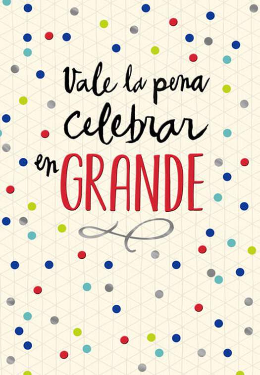 Celebrate Big Spanish-Language Congratulations Card, , large image number 1