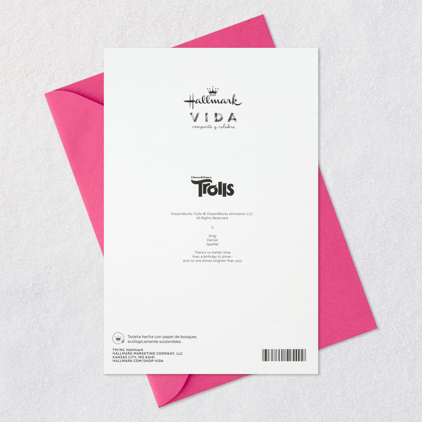 DreamWorks Animation Trolls Time to Shine Spanish-Language 5th Birthday Card, , large image number 7