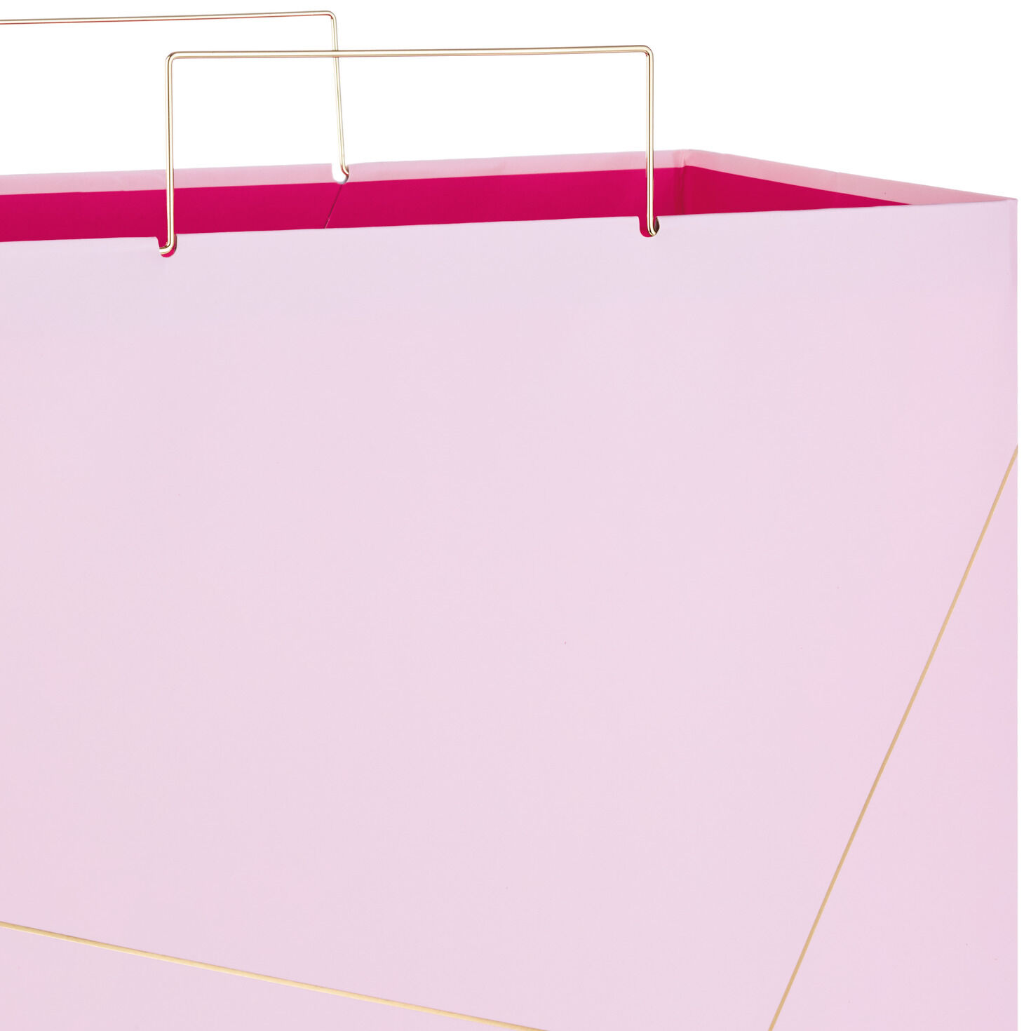 Light Pink With Gold Extra-Deep Square Gift Bag, 15", , large image number 4
