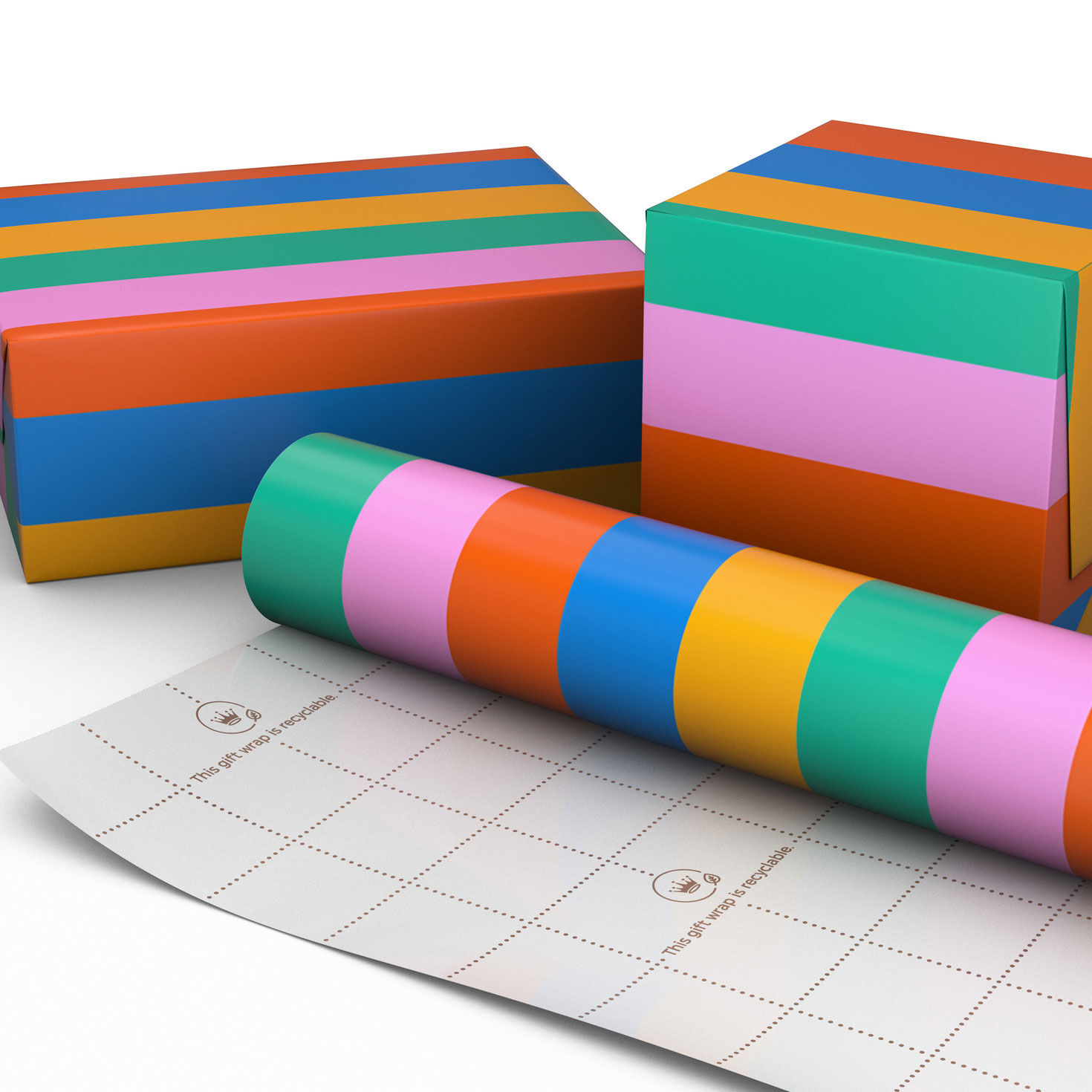 Bold Modern Stripes Wrapping Paper Mini Roll, 38.8 sq. ft. for only USD 12.99 | Hallmark