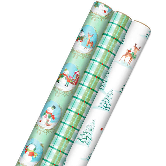 Pastel Christmas Prints 3-Pack Wrapping Paper, 120 sq. ft. - Wrapping Paper
