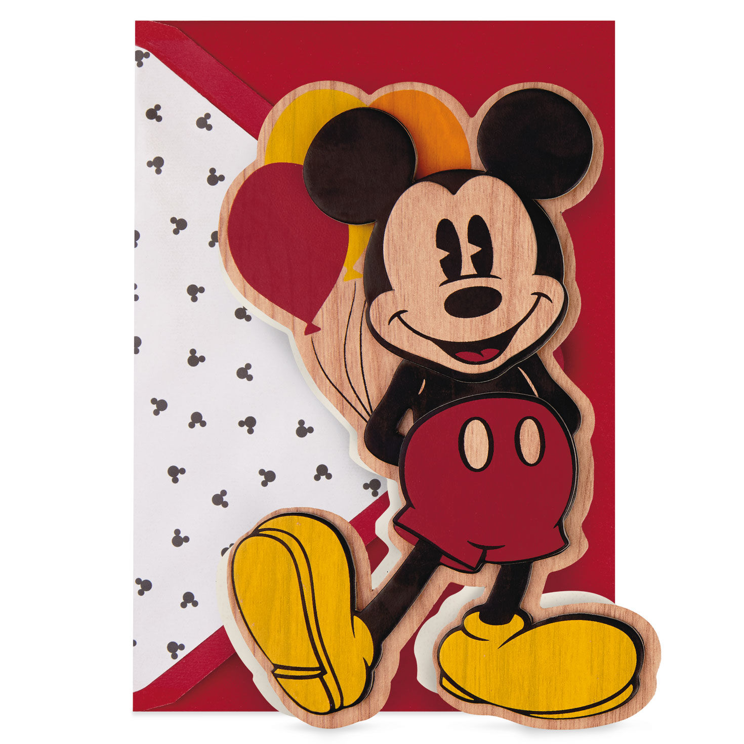 Mickey Mouse Wood Cut Birthday Card Card Front
 image number 1