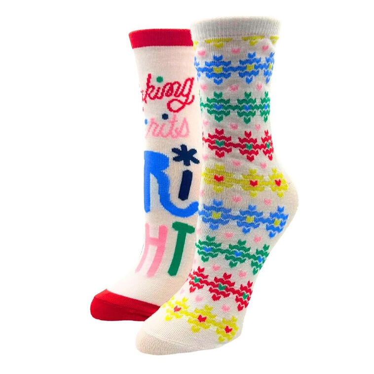 Merry Everything Christmas Crew Socks Gift Set in Greeting Card Box, 2 pair