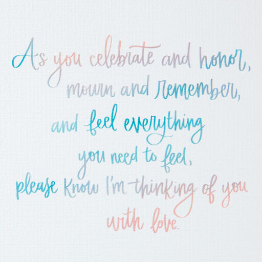 Thinking of You With Love Sympathy Card for Loss of Partner, 