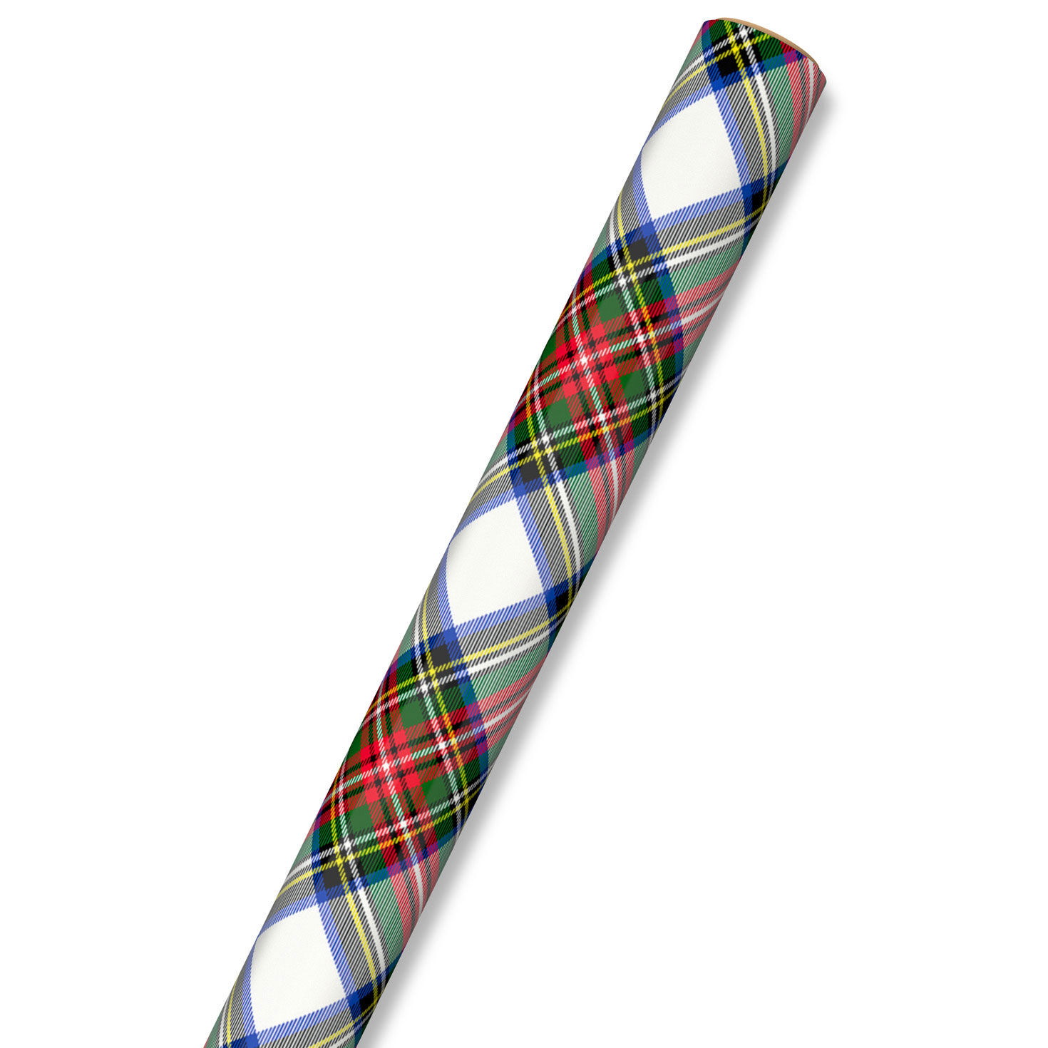 Festive Red & Green Plaid on White Christmas Wrapping Paper measurement image number 5