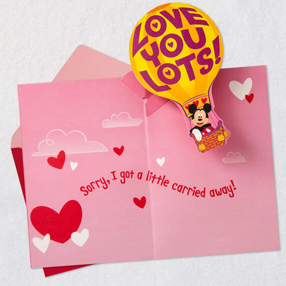 Disney Mickey Mouse Carried Away Funny Pop-Up Valentine's Day Card for Mom, , large image number 4