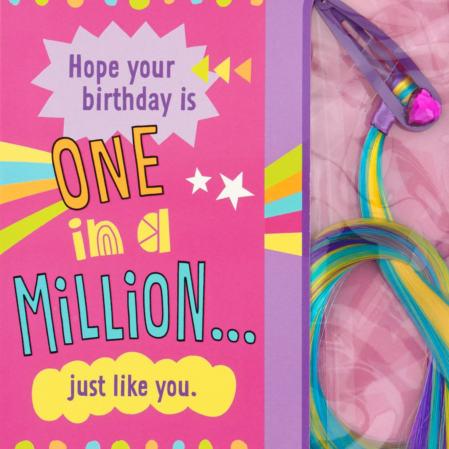You Stand Out Birthday Card With Hair Clip and Extensions, , large image number 2
