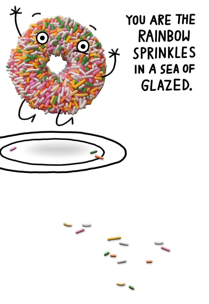 Rainbow Sprinkles Donut Funny Birthday Card