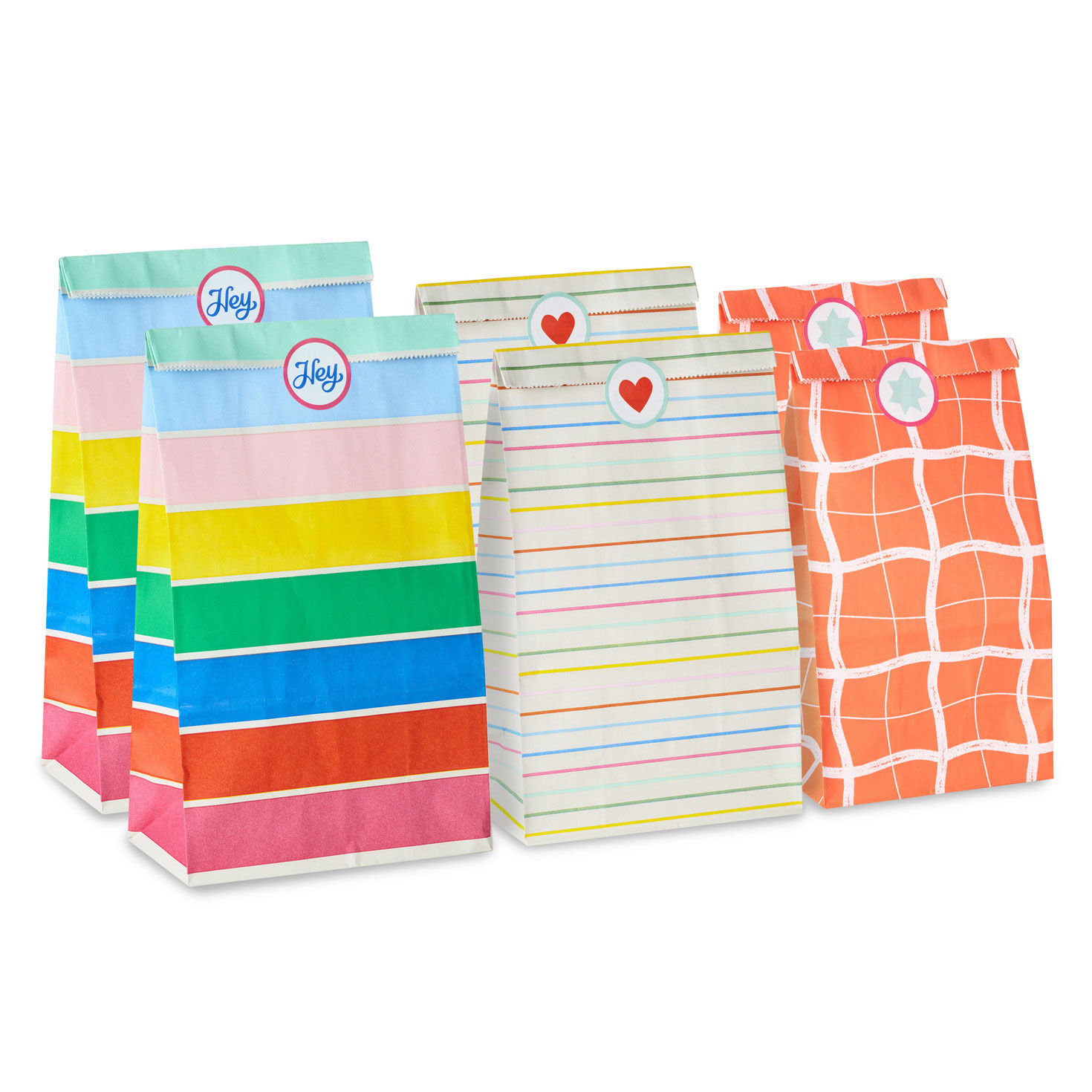 Small, Medium and Large Paper Treat Sacks Set Backs in a row image number 6