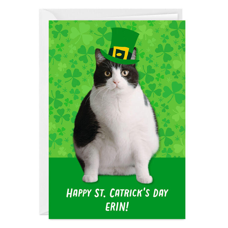 Leprechaun Cat Custom St. Patrick’s Day Card