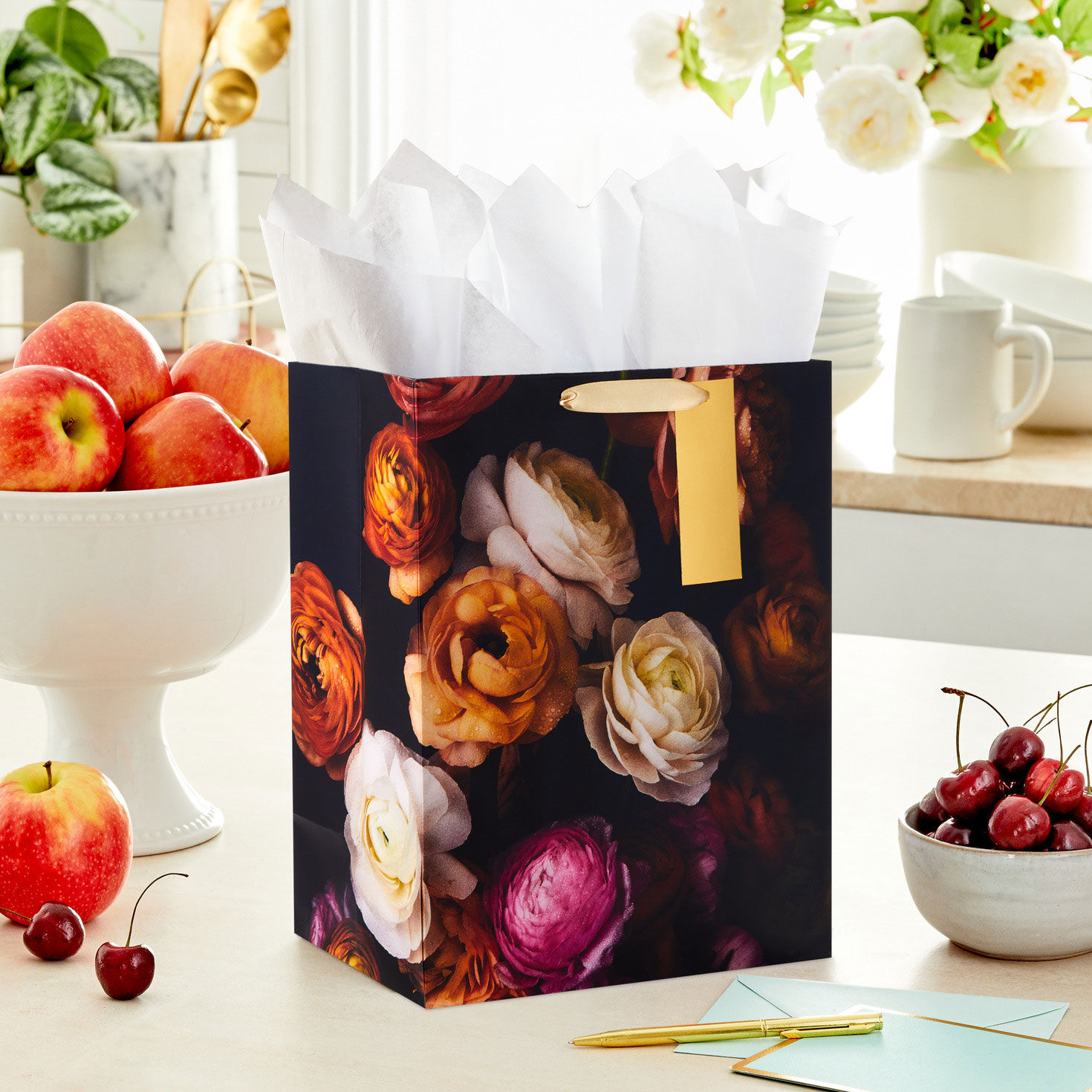 13 Dark Floral Large Gift Bag