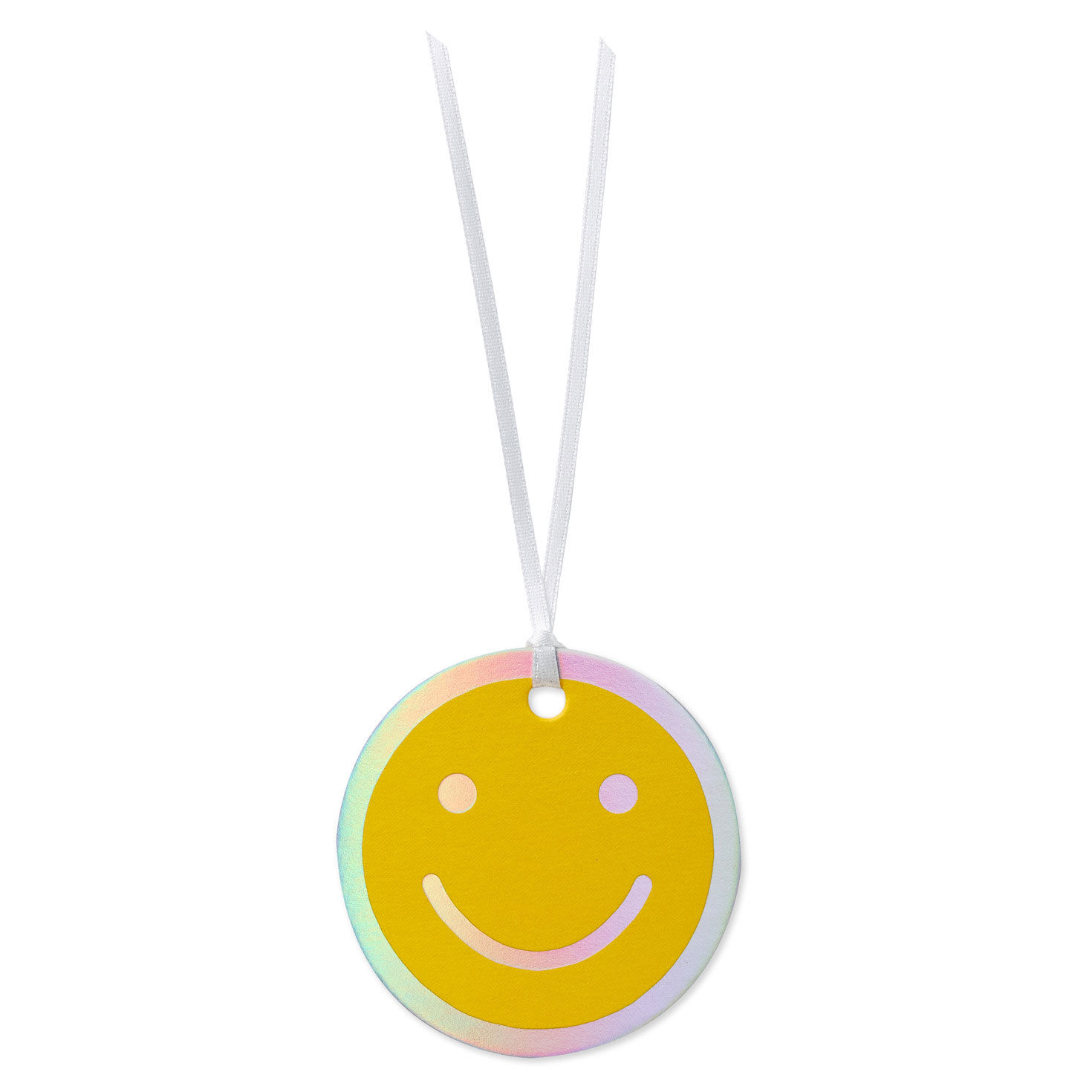 Yellow Smiley Face Die-Cut Gift Tag