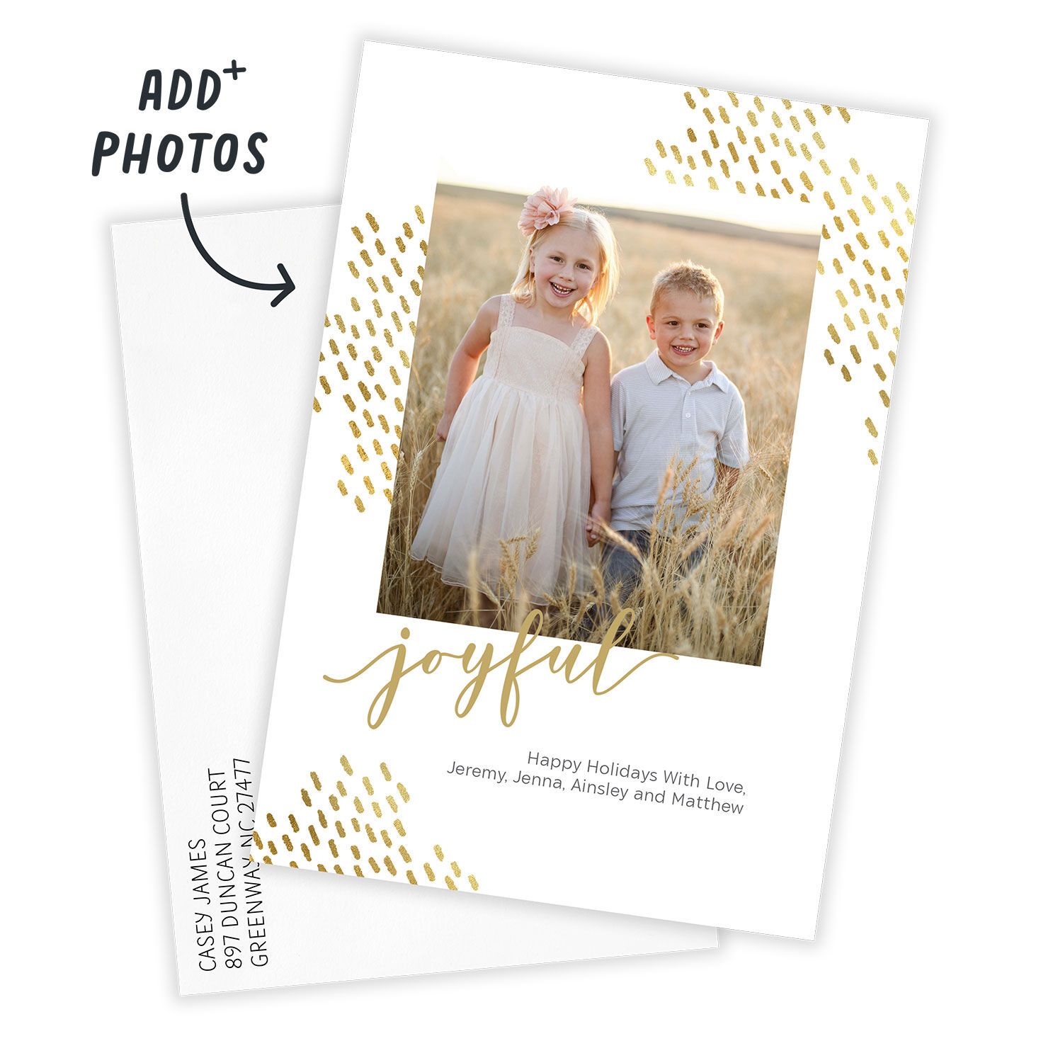 Elegant Joyful Flat Holiday Photo Card, , large image number 3