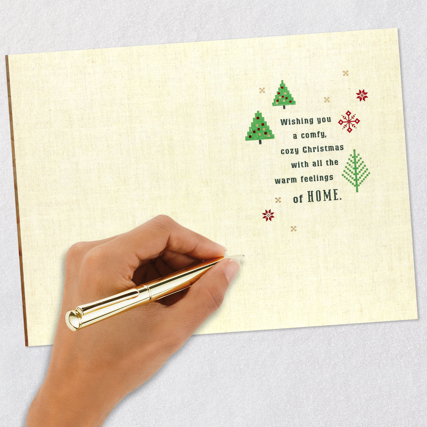 Cross-Stitch Wishes Niece Family Christmas Card Signing card image number 6