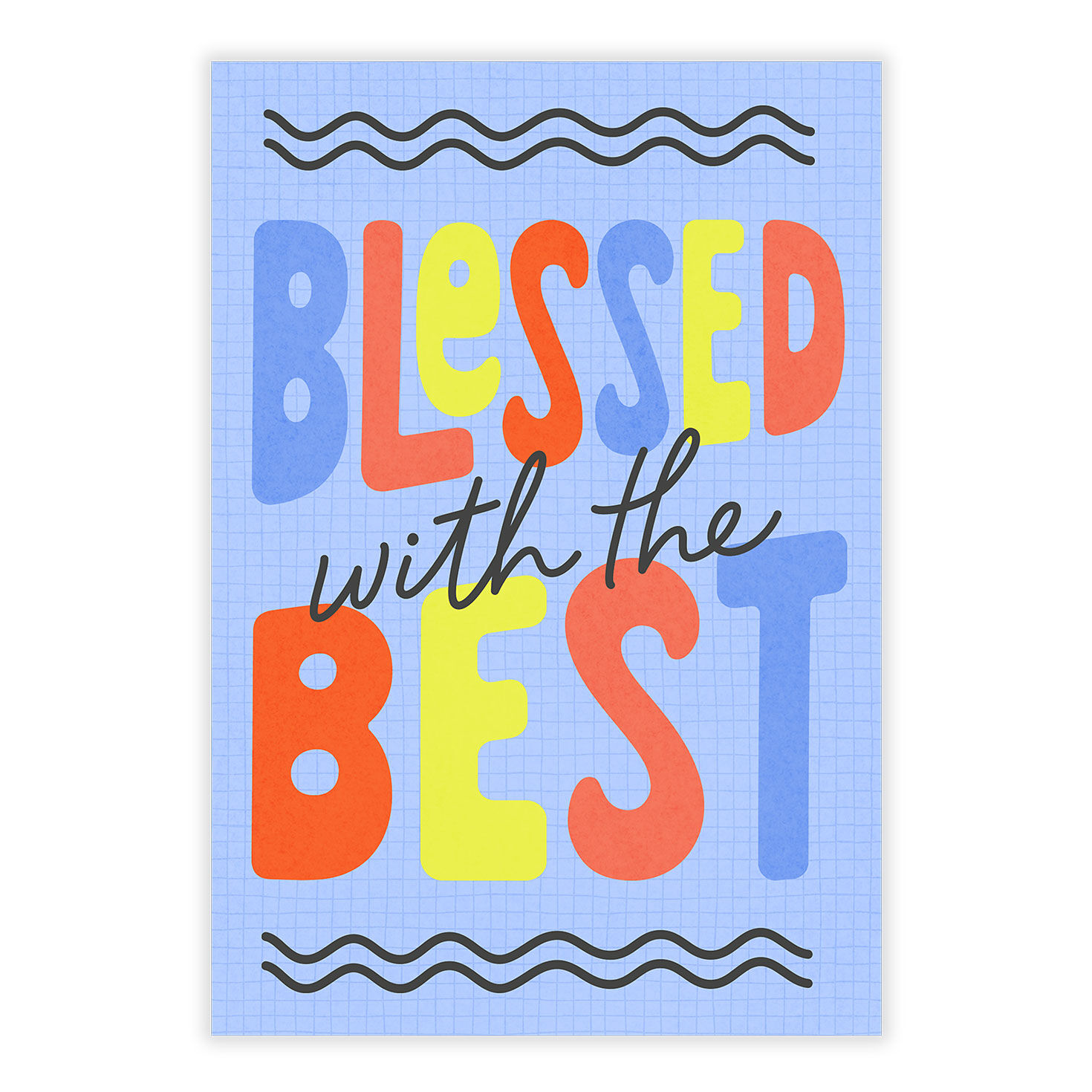 Blue Red Yellow Lettering Personalized Card front image number 2