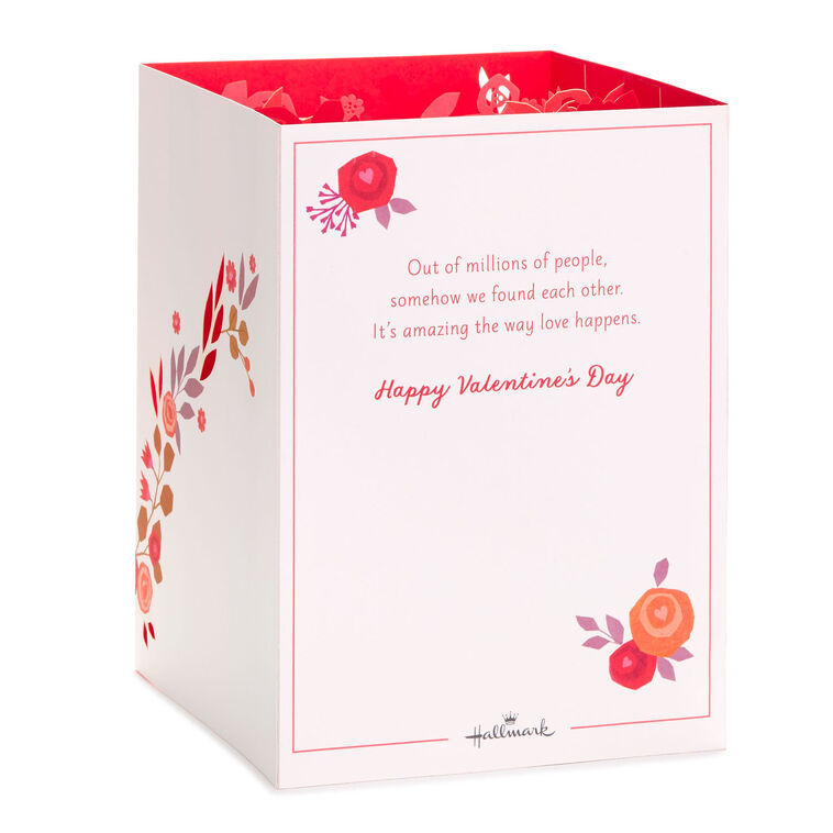 3D Pop Up Anniversary Cards With Music, Romantic LED Light 3D Flower Gift Box