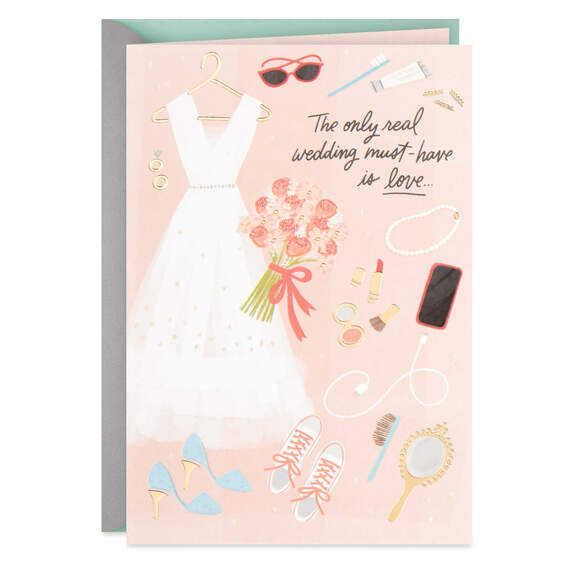 The Only Wedding Must-Have Is Love Wedding Card, , large image number 1