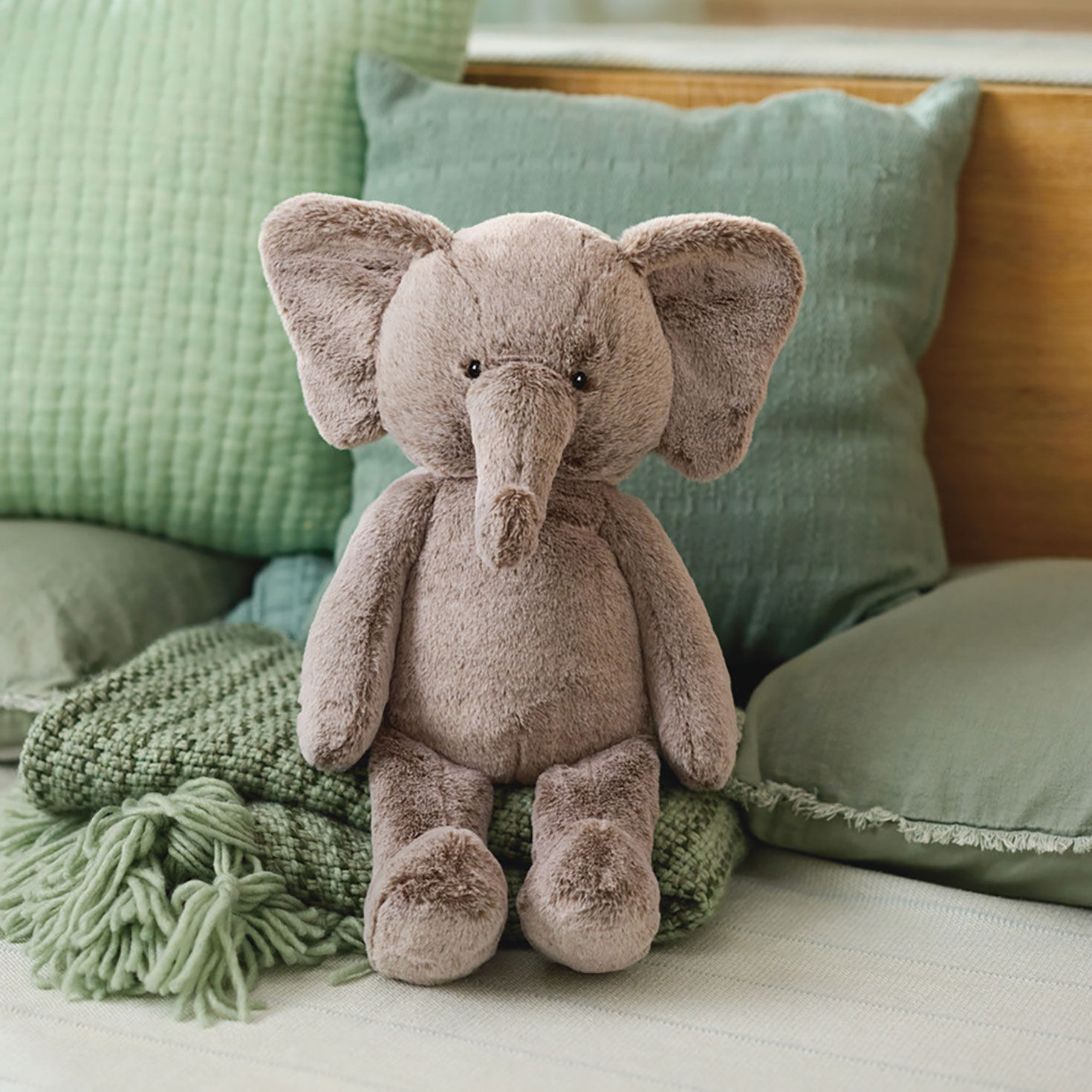 Gray Elephant Plush, 14"