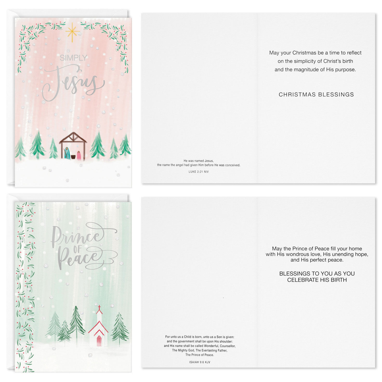 Pastel Scenes Religious Christmas Cards Assortment Card Front with Sentiment image number 3