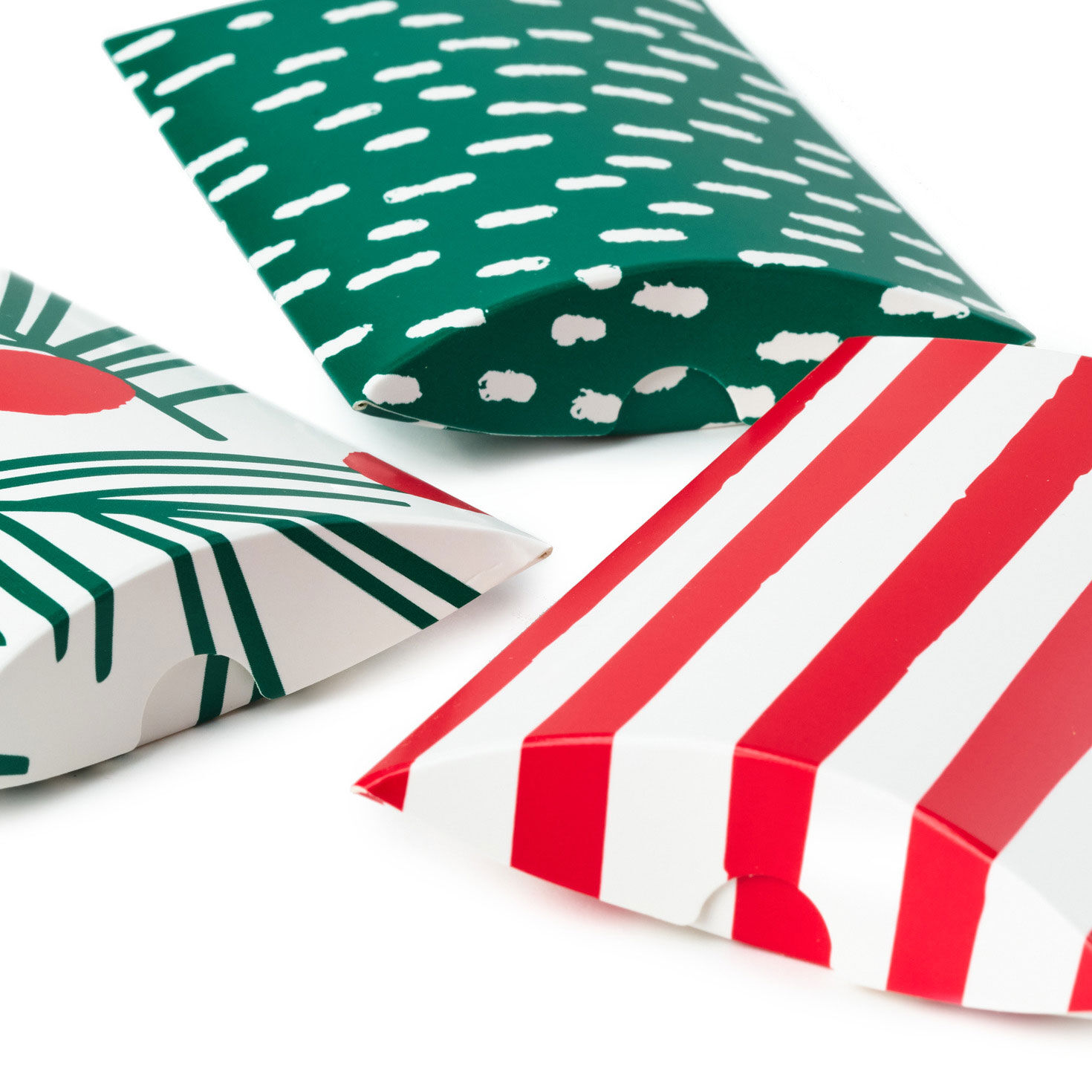 Red Stripes Snow on Green Holiday Gift Card Holders upclose view image number 5