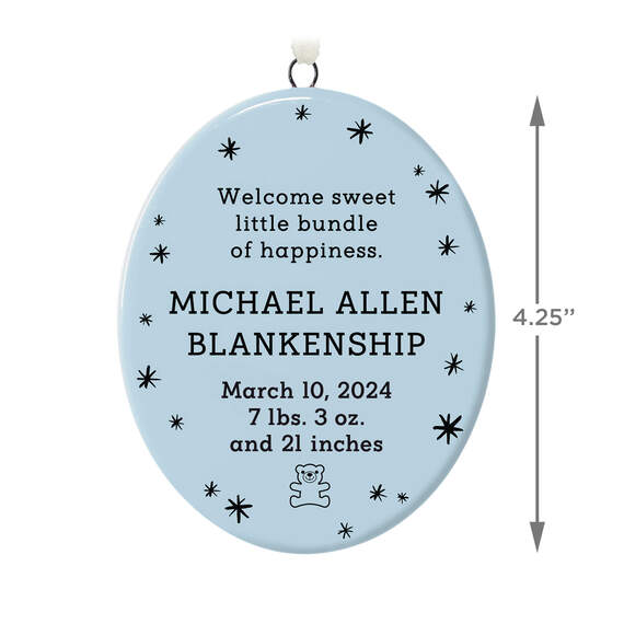 Ceramic Personalized Ornament—Vertical Oval, , large image number 3