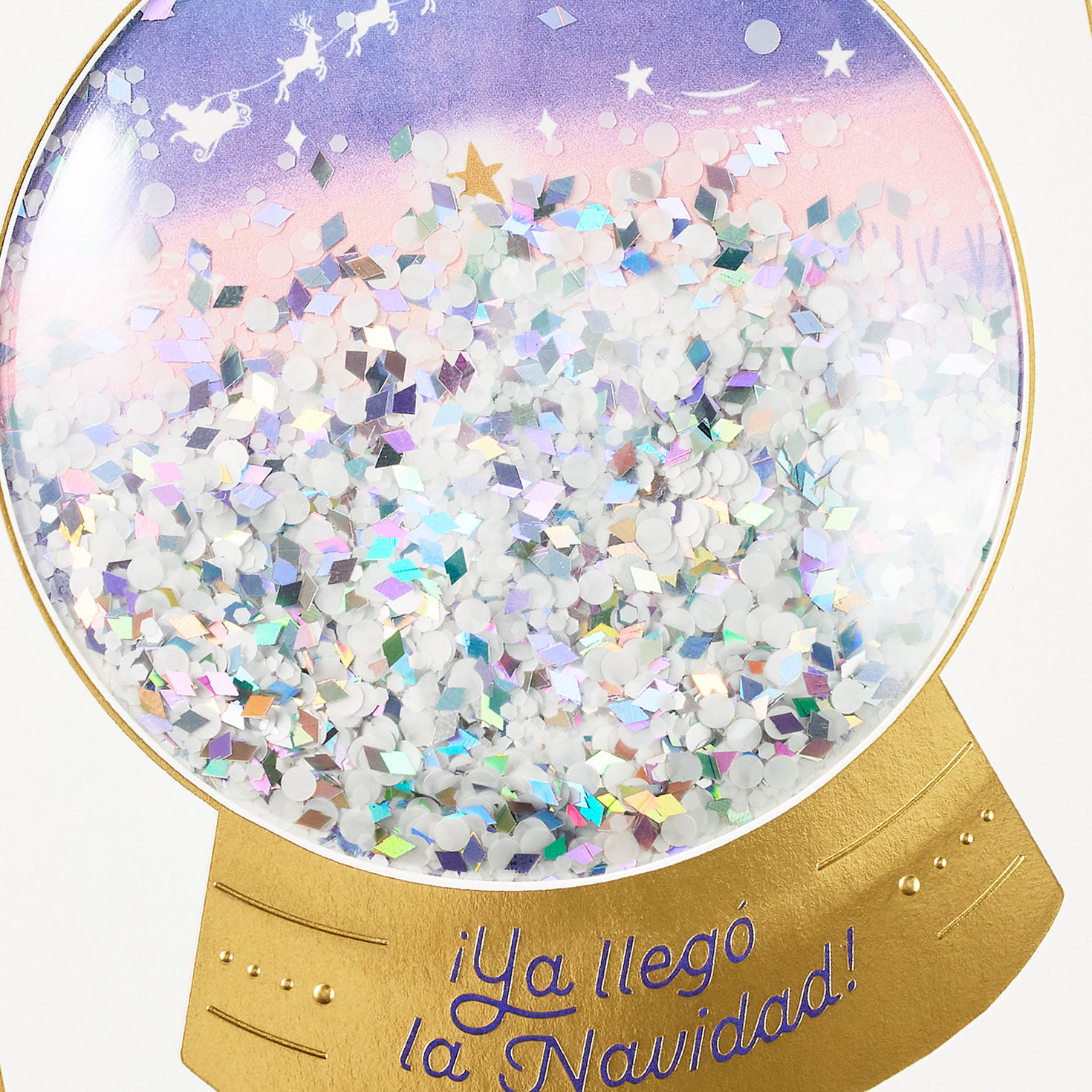 Woodland Snow Globe Christmas Card in Spanish Card Front Detail image number 5