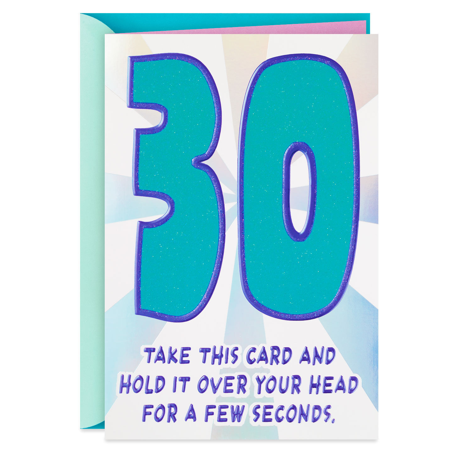 Glittery Numbers Funny 30th Birthday Card, , large image number 1