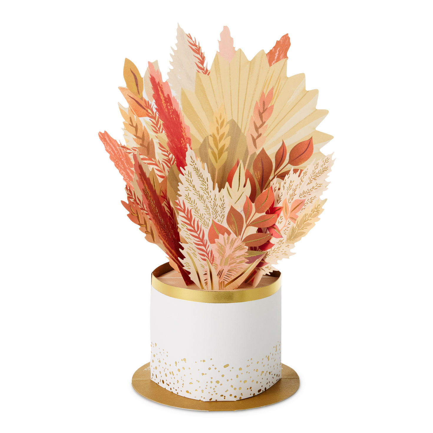 Yellow Blooms and Wheat Bouquet Thanksgiving Pop-Up Card Back image number 2
