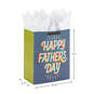 13" Happy Father's Day on Gray Large Gift Bag With Tissue Paper, , large image number 3